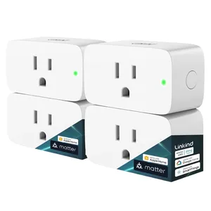 Linkind Matter Smart Plug, WiFi Smart Outlet 15A 1800W, 4 Pack