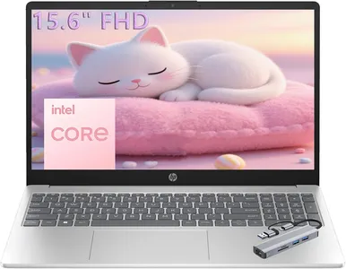 HP 15.6" FHD Laptop 2026 Edition with Copilot AI, 8GB RAM, 256GB SSD, Intel Processor, Long Battery Life, Lightweight 3.64 lbs, Microsoft 365, Windows 11 for Students & Office, with 5 in 1 hub