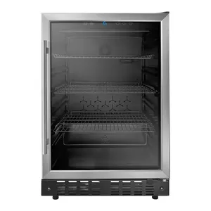 Insignia™ - 165-Can Built-In Beverage Cooler - Stainless Steel