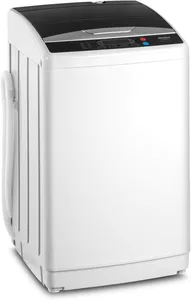 ROVSUN 25LBS Portable Washing Machine, Full-Automatic Electric Laundry Machine with Stainless Steel Drum, Compact Washer and Spin Dryer Combo with Drain Pump for Home, Apartment